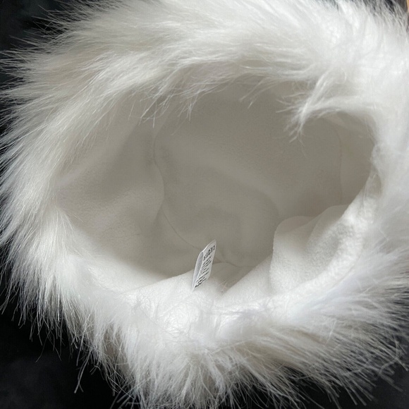 Futrzane Faux Fur White Hat Size S Fleece Lined Made Poland Long Polyester Fur - Picture 7 of 7